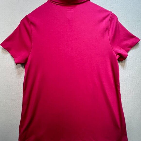 Lands' End Women's Performance Polo Shirt Stretch Size M 10-12 Pink Short Sleeve - Picture 2 of 8